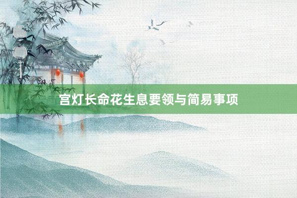 宫灯长命花生息要领与简易事项